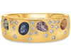 1.91CT DIAMOND & AAA MULTI COLOR SAPPHIRE 14KT YELLOW GOLD MULTI SHAPE FUN RING