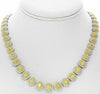 LARGE 21.84CT WHITE & FANCY YELLOW DIAMOND 18KT 2 TONE GOLD 3D ETERNITY NECKLACE
