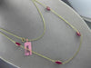 ESTATE LONG 20.83CT RUBIES 14KT YELLOW GOLD 3D MARQUISE SHAPE TIN TOP NECKLACE