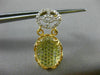 ESTATE LARGE 2.62CT DIAMOND & TOPAZ 18KT TWO TONE GOLD 3D OVAL FLOATING EARRINGS