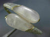 ESTATE WIDE 2.0CT DIAMOND & AAA WHITE QUARTZ 14KT YELLOW GOLD CRISS CROSS BANGLE