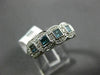 ESTATE WIDE 1.17CT WHITE & BLUE DIAMOND 14KT WHITE GOLD SQUARE ANNIVERSARY RING
