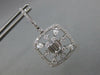 LARGE 2.14CT DIAMOND 18K WHITE GOLD ROUND BAGUETTE & PEAR SHAPE HANGING EARRINGS