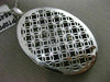 ESTATE LARGE .45CT DIAMOND & AAA BLACK ENAMEL 14K WHITE GOLD FLOWER LOVE PENDANT