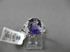 ESTATE LARGE 3.12CTW DIAMOND & AAA EXTRA FACET AMETHYST 14KT WHITE FILIGREE RING