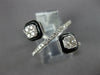 ESTATE WIDE .51CT DIAMOND & BLACK ENAMEL 14KT WHITE GOLD DOUBLE SQUARE FUN RING