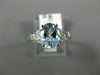 ESTATE 1.42CT DIAMOND & AAA AQUAMARINE 14KT WHITE GOLD 3D OVAL ENGAGEMENT RING