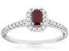 .65CT DIAMOND & AAA RUBY 14K WHITE GOLD EMERALD CUT OCTAGON FRIENDSHIP LOVE RING