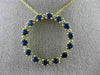 ESTATE 1.23CT DIAMOND & AAA SAPPHIRE 14KT YELLOW GOLD 3D CIRCLE OF LIFE PENDANT