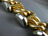 ANTIQUE LARGE & LONG 18K WHITE & ROSE GOLD 3D CLASSIC WOVEN LINK BRACELET #20618