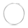 LARGE 1.0CT DIAMOND 14KT WHITE GOLD 3D ROUND INSIDE OUT HOOP HANGING EARRINGS