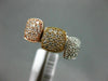 ESTATE WIDE .45CT DIAMOND 14KT TRI COLOR GOLD SQUARE CLUSTER STACKABLE FUN RING