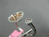 WIDE .73CT WHITE & PINK DIAMOND 18K WHITE & ROSE GOLD 3D ROUND CLUSTER FUN RING