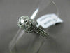 ESTATE .54CT DIAMOND 14KT WHITE GOLD 3D 2 STONE HALO FILIGREE MILGRAIN LOVE RING