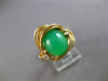 ESTATE LARGE .06CT DIAMOND & AAA JADE 14KT YELLOW GOLD 3D FLORAL RING #28103