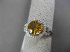 ESTATE 1.82CT DIAMOND & EXTRA FACET CITRINE 14KT WHITE GOLD HALO ENGAGEMENT RING