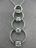 ESTATE LARGE 1.07CT DIAMOND 14K WHITE GOLD 4 STONE CIRCLE JOURNEY PENDANT #17799