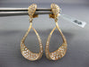 ESTATE 1.09CT DIAMOND 18KT ROSE GOLD 3D OPEN TEAR DROP PAVE HANGING EARRINGS