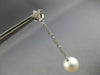 ESTATE LARGE .42CT DIAMOND & AAA SOUTH SEA PEARL 18K WHITE GOLD 3D CHANDELIER EARRINGS