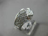 ESTATE WIDE .85CT ROUND DIAMOND 14KT WHITE GOLD 3D PAVE MULTI ROW FUN LOVE RING