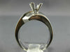 ESTATE 18K WHITE GOLD FOUR PRONG MATTE & SHINY SEMI MOUNT ENGAGEMENT RING #24594