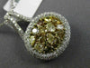 ESTATE 2.92CT MULTI COLOR FANCY DIAMOND 18K WHITE GOLD OVAL HALO PENDANT & CHAIN