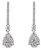 1.15CT DIAMOND 14K WHITE GOLD ROUND INVISIBLE TEAR DROP CLASSIC HANGING EARRINGS
