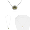 1.67CT DIAMOND AAA GREEN-YELLOW SAPPHIRE 14KT WHITE GOLD OVAL SOLITAIRE NECKLACE