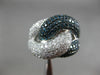 ESTATE EXTRA LARGE 5.26CT WHITE & BLUE DIAMOND 14KT WHITE GOLD ANNIVERSARY RING