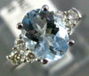 ESTATE 1.42CT DIAMOND & AAA AQUAMARINE 14KT WHITE GOLD 3D OVAL ENGAGEMENT RING