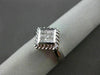 ESTATE WIDE .25CT DIAMOND 14KT WHITE GOLD SQUARE FILIGREE PROMISE RING #17683