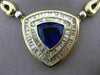 ESTATE MASSIVE 14.87CT DIAMOND & AAA TANZANITE 18K YELLOW GOLD TRILLION NECKLACE