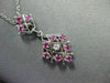 ESTATE .24CTW RUBY & DIAMOND 14KT WHITE GOLD CLUSTER OPEN WORK DROP PENDANT #XXX