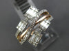 ESTATE .69CT DIAMOND 14KT WHITE & ROSE GOLD 3D MULTI ROW CRISS CROSS FUN RING