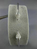 ESTATE .35CT DIAMOND 18K WHITE GOLD FLEXIBLE DOUBLE ARROW LOVE BANGLE BRACELET