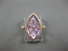 LARGE 3.4CT DIAMOND & AAA AMETHYST 14KT ROSE GOLD MARQUISE & ROUND HALO FUN RING