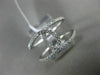 ESTATE WIDE .27CT DIAMOND 18KT WHITE GOLD 3D TWO ROW OPEN INFINITY LOVE RING