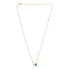 1.35CT DIAMOND & AAA EMERALD 14K YELLOW GOLD 3D PEAR SHAPE & ROUND LOVE NECKLACE