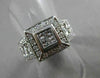 ESTATE LARGE .80CT DIAMOND 18KT WHITE GOLD INVISIBLE SQUARE COCKTAIL RING #21139