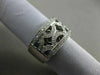 ESTATE WIDE .92CT DIAMOND 14K WHITE GOLD 3D OPEN SEMI CIRCLE ANNIVERSARY RING FG