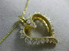 ESTATE LARGE 1.25CT DIAMOND 14K YELLOW GOLD 3D CLASSIC OPEN HEART PENDANT #18518