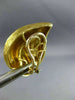 ESTATE LARGE HENRY DUNAY 18K YELLOW GOLD LEAF FLAME HANDCRAFTED CLIP ON EARRINGS