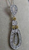 ESTATE FANCY YELLOW DIAMOND 14K WHITE 2 TONE GOLD FILIGREE PENDANT F/G VS #19538