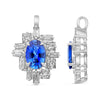 1.18CT DIAMOND & AAA SAPPHIRE 14KT WHITE GOLD MULTI SHAPE FUN FLOATING PENDANT