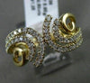 ESTATE WIDE .50CT DIAMOND 14KT YELLOW GOLD 3D MULTI ROW FLEUR DE LIS FUN RING
