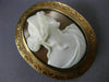 ANTIQUE LARGE 14KT ROSE GOLD CLASSIC SHELL LADY CAMEO FILIGREE BROOCH PIN #21879