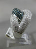 ESTATE EXTRA LARGE 5.26CT WHITE & BLUE DIAMOND 14KT WHITE GOLD ANNIVERSARY RING