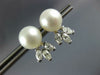 LARGE .90CT DIAMOND & AAA SOUTH SEA PEARL 14KT WHITE GOLD 3D STUD EARRINGS #2917