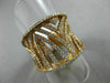 ESTATE LARGE 1.01CT DIAMOND 18KT ROSE GOLD MULTI ROW OPEN FILIGREE COCKTAIL RING