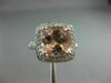LARGE 3.60CT DIAMOND & AAA CUSHION CUT MORGANITE 14KT WHITE GOLD ENGAGEMENT RING